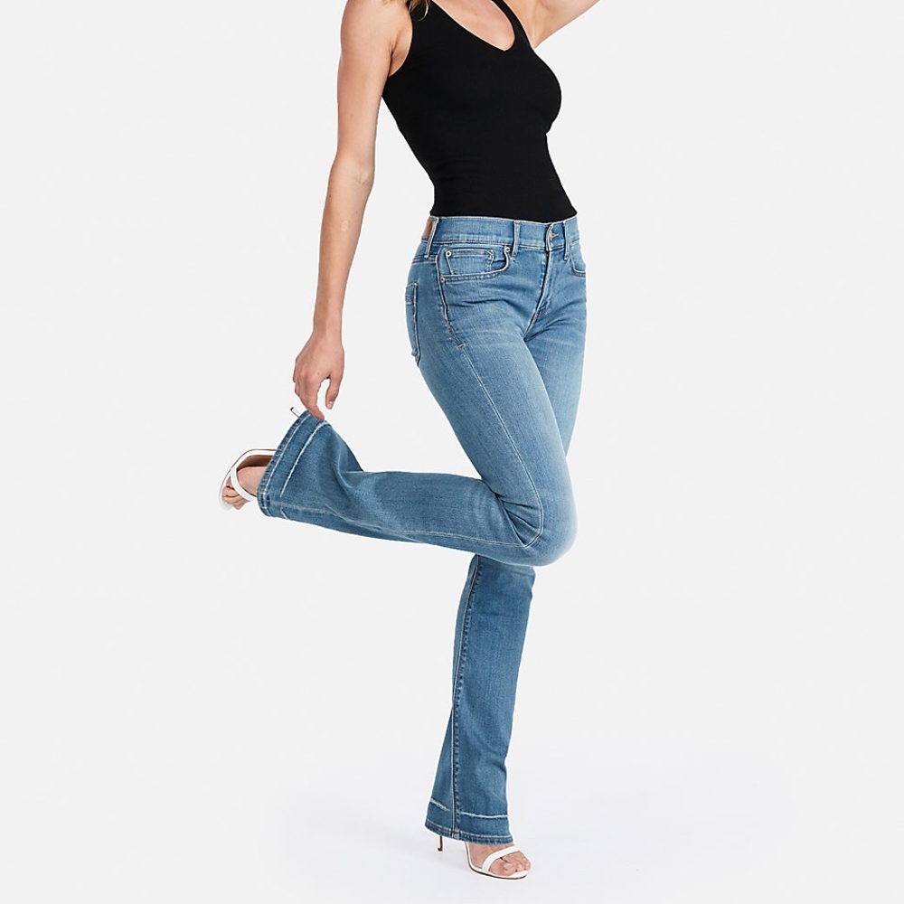 EXPRESS Barely Boot Mid-Rise Jeans